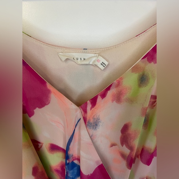Lush Watercolor Floral Print Dress, XS - Picture 2 of 5
